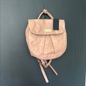 Elegant Pink Leather Backpack